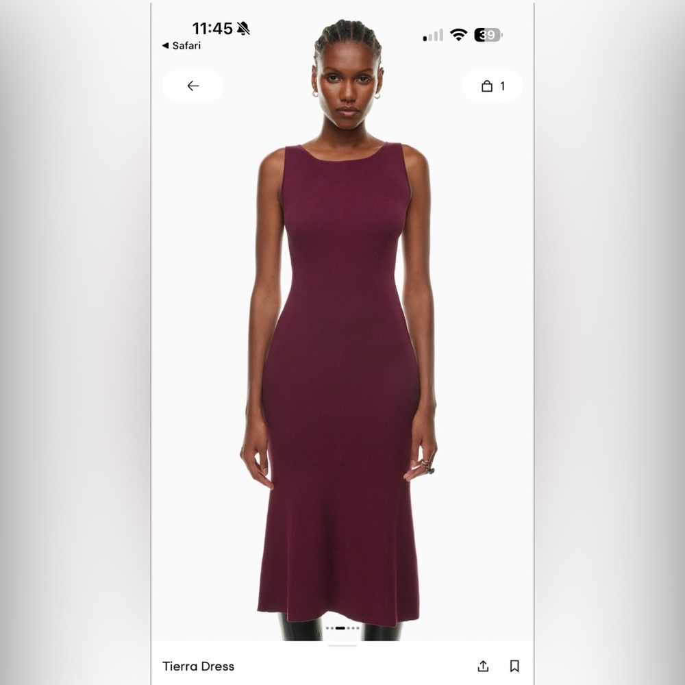 Aritzia Wilfred Tierra dress spiced burgundy XS
